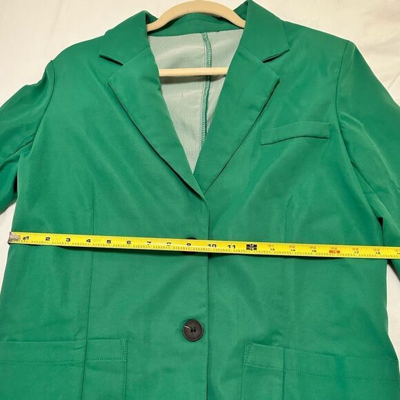 NWOT Shein Green Oversized Business Single Breasted Blazer Size Small - Picture 9 of 12